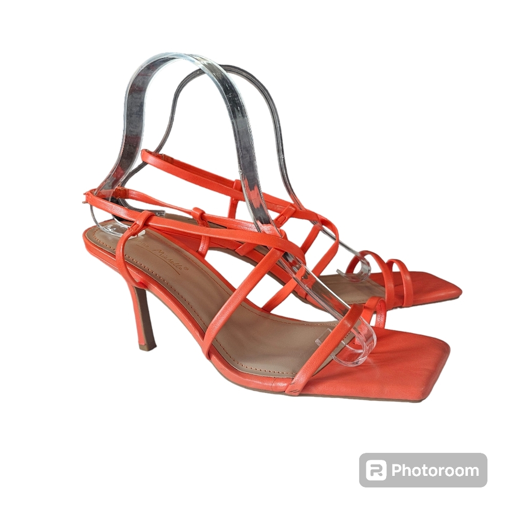 Anne Michelle Orange Sandal Heel Size 8 (38)
